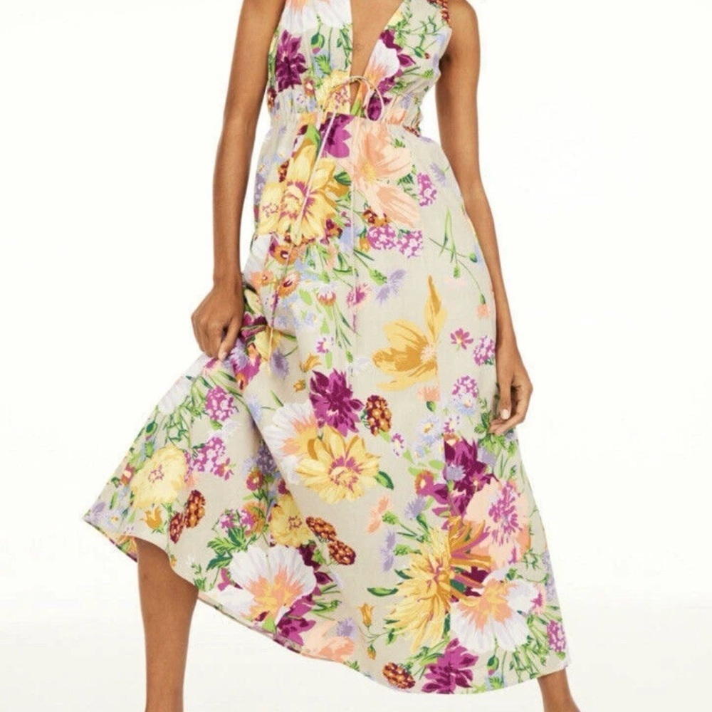 NWT! H&M Floral Summer Linen Blend Maxi Dress Midi/Maxi Long Women’s Large
